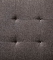 Benzara Button Tufted Fabric Upholstered Futon Sofa with Pull Out Chaise, Gray
