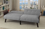 Benzara Contemporary Style Fabric Upholstered Tufted Futon Sofa with Wooden Tapered Legs, Gray