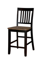 Benzara Dual Tone Solid Wood Counter Height Chair, Pack of 2, Black and Brown