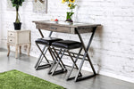 Benzara Wood and Metal Bar Table With Storage Drawer and Inserted Glass, Gray and Brown