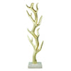 Benzara Tree Branch Shaped Aluminum Sculpture With Marble Base, Gold and White