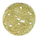 Benzara Decorative Round Shaped Aluminum Tray With Rough Edges, Pack Of 2, Gold