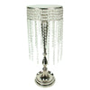 Benzara Aluminum Stand With Crystal Hangings, Silver And Clear