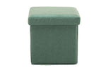 Benzara Fabric Upholstered Wooden Frame Foldable Storage Ottoman, Green
