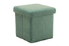 Benzara Fabric Upholstered Wooden Frame Foldable Storage Ottoman, Green
