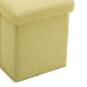 Benzara Fabric Upholstered Wooden Frame Foldable Storage Ottoman, Yellow