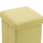 Benzara Fabric Upholstered Wooden Frame Foldable Storage Ottoman, Yellow