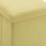 Benzara Fabric Upholstered Wooden Frame Foldable Storage Ottoman, Yellow