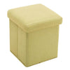 Benzara Fabric Upholstered Wooden Frame Foldable Storage Ottoman, Yellow
