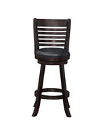 Benzara Swivel Barstool with Leatherette Seating, Set of 2, Brown and Black