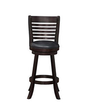 Benzara Swivel Barstool with Leatherette Seating, Set of 2, Brown and Black