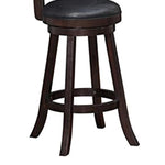 Benzara Swivel Barstool with Leatherette Seating, Set of 2, Brown and Black