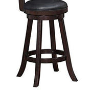 Benzara Swivel Barstool with Leatherette Seating, Set of 2, Brown and Black