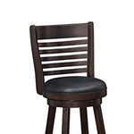 Benzara Swivel Barstool with Leatherette Seating, Set of 2, Brown and Black