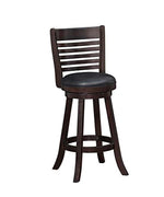 Benzara Swivel Barstool with Leatherette Seating, Set of 2, Brown and Black