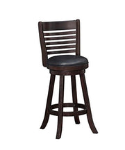 Benzara Swivel Barstool with Leatherette Seating, Set of 2, Brown and Black