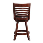 Benzara Leatherette Swivel Counter Stool with Ladder Back, Set of 2, Brown