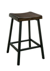 Benzara Wooden Counter Height Stool with Metal Legs, Pack Of 2 Black and Brown