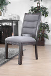 Benzara Linen Like Fabric Upholstered Solid Wood Side Chair In Rustic Style, Gray, Pack of 2