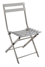 Benzara Industrial Styled Metal Folding Chair, Silver, Pack Of 2