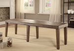 Benzara Rectangular Shaped Solid Wood Bench with Six Tapered Leg, Brown