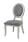 Benzara Fabric Upholstery Side Chair, White And Gray, Pack Of 2