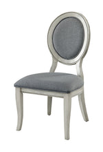 Benzara Fabric Upholstery Side Chair, White And Gray, Pack Of 2
