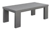 Benzara Aluminum Framed Coffee Table with Plank Style Top, Gray