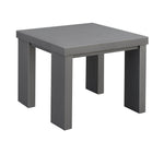 Benzara Aluminum Framed End Table with Plank Style Top, Gray