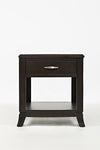 Benzara Transitional Style Wooden End Table With Drawer & Shelf, Birch Brown