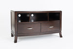Benzara Transitional Style Wooden Media Console With 2 Drawers & 3 Compartments, Brown