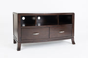 Benzara Transitional Style Wooden Media Console With 2 Drawers & 3 Compartments, Brown