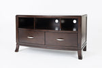 Benzara Transitional Style Wooden Media Console With 2 Drawers & 3 Compartments, Brown