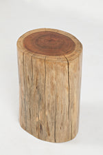 Benzara Round Wooden Stump Accent Table, Natural Brown