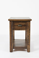 Benzara Wooden One Drawer Chairside Table, Dakota Oak Brown
