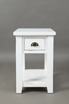 Benzara Wooden One Drawer Chairside Table In Weathered White Finish