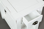 Benzara Wooden One Drawer Chairside Table In Weathered White Finish