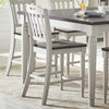 Benzara Wooden Counter Height Stool with Slatted Back, Set of 2, Dark Brown and White