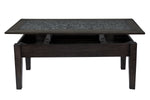 Benzara Stone Marble Cocktail Table With Lift Top, Dark Gray