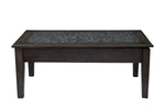 Benzara Stone Marble Cocktail Table With Lift Top, Dark Gray