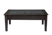 Benzara Stone Marble Cocktail Table With Lift Top, Dark Gray