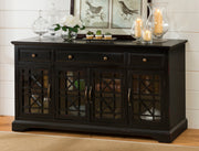 Benzara Craftsman Series 60 Inch Wooden Media Unit with 3 Drawers, Antique Black