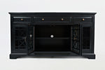 Benzara Craftsman Series 60 Inch Wooden Media Unit with 3 Drawers, Antique Black