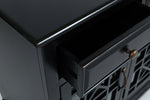 Benzara Craftsman Series 60 Inch Wooden Media Unit with 3 Drawers, Antique Black