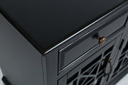 Benzara Craftsman Series 60 Inch Wooden Media Unit with 3 Drawers, Antique Black