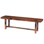 Benzara BM184290 Transitional Style Mango Wood Bench with Block Leg Support, Dark Brown