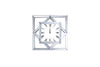 Benzara Square Shape Analog Wall Clock with Beveled Mirror Frame, Silver
