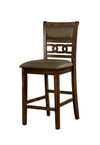 Benzara Leatherette Upholstered Solid Wood Counter Height Side Chair, Brown, Pack of 2