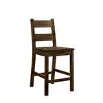 Benzara Rustic Style Solid Wood Counter Height Side Chair, Brown, Pack of 2
