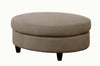 Benzara Contemporary Fabric Upholstered Solid Wood Ottoman with Tapered Legs, Beige and Brown